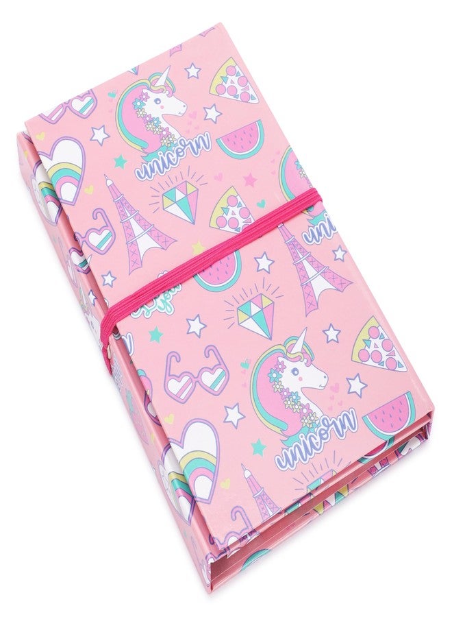 Skoolster Premium Coloring Book 3 Fold Set | Rainbow Scratchpad & Coloring Book with Pencil Colors | Ideal for Young Kids & Gifting (Pink) - Image 1